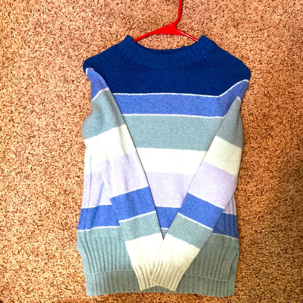Blue gradient striped sweater